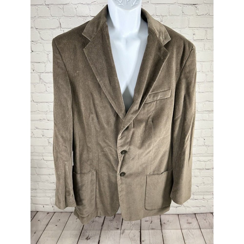 Le Collezioni Structure Brown Suede Corduroy 3-Button Jacket Blazer Men’s L 44R